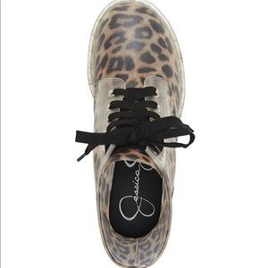 Rikie Leopard Print Lace-Up Rainboots
